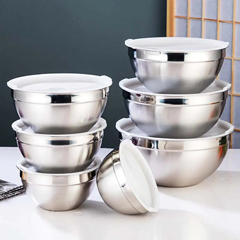 Stainless Steel Salad Bowl with Lid