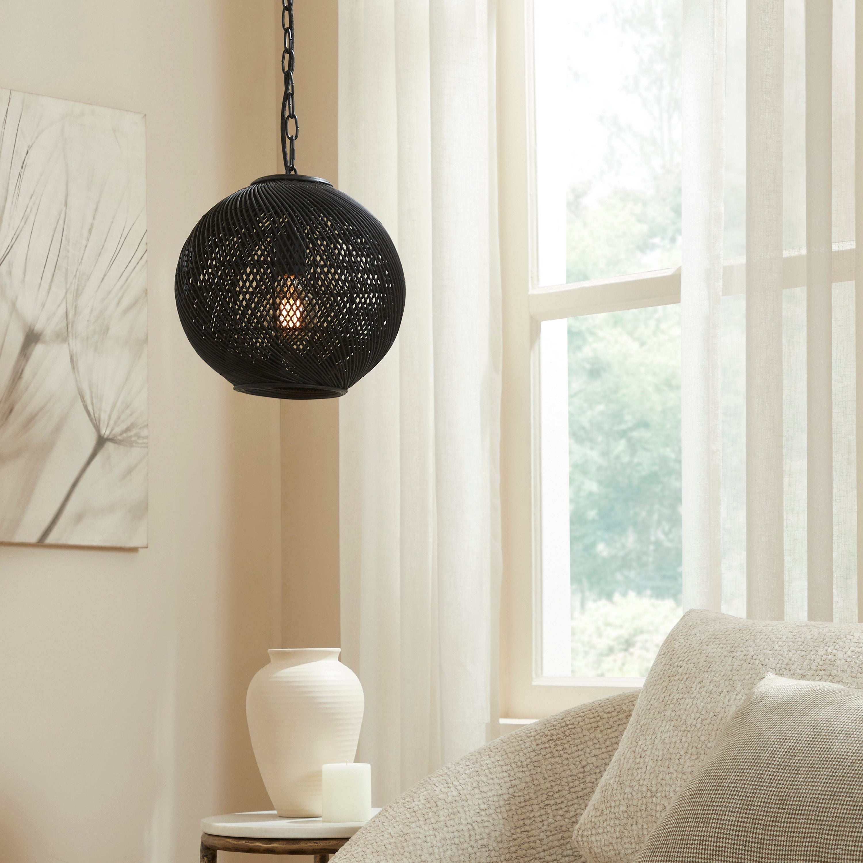 Renwil Romika 12.5" Wide 1-Light Chandelier - Matte Black