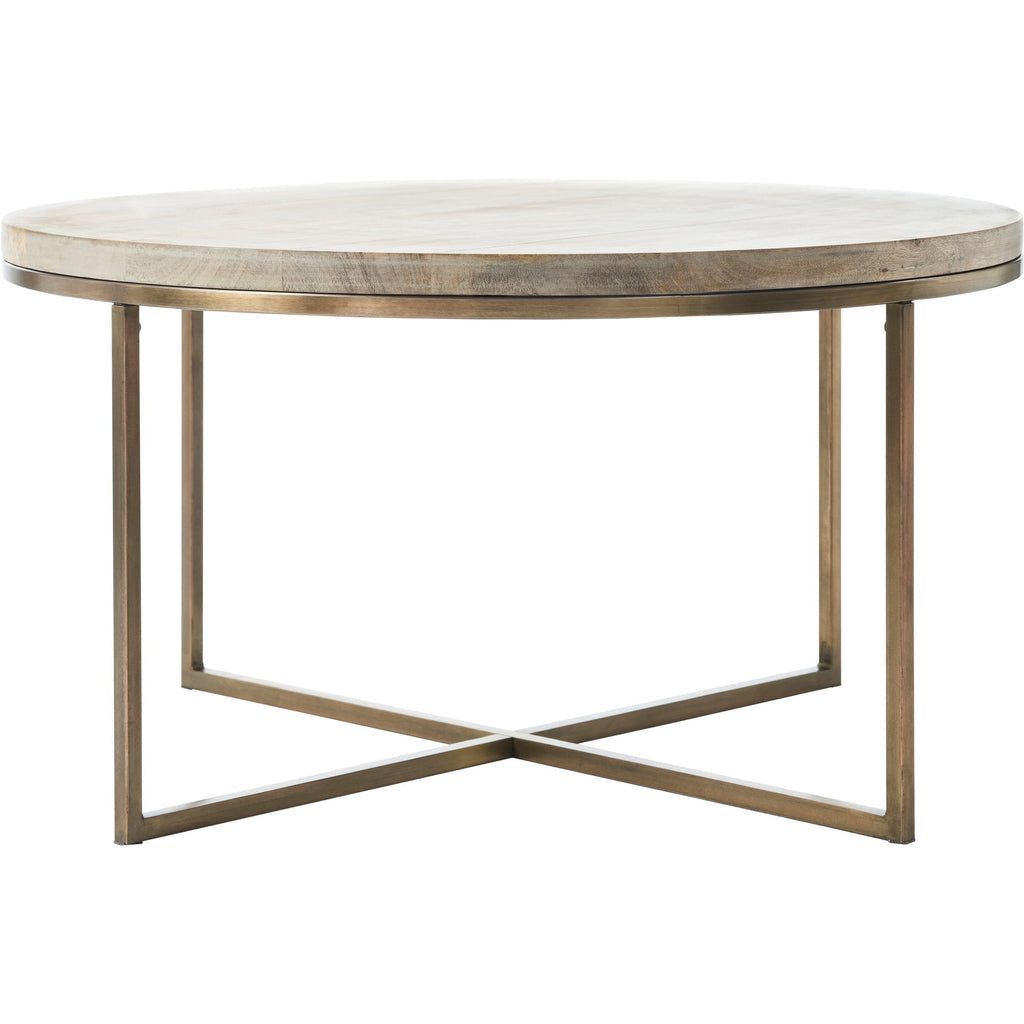 Renwil Liana Indoor Mango Wood Table - Antique Brass