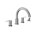 TOTO Lb Two Handle Deck Mount Roman Tub Filler Trim with Handshower Outlet and Shower Hose (Handshower Not Included)