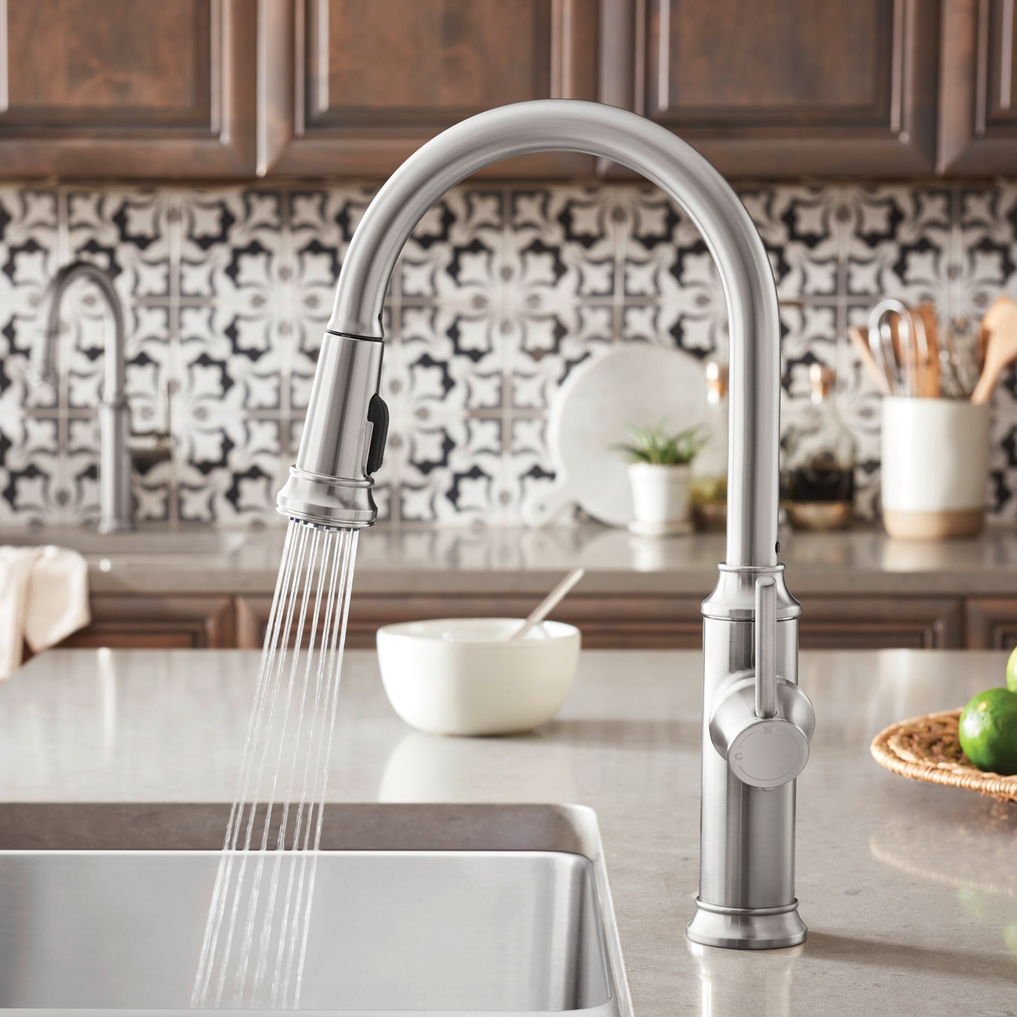 Blanco Empressa High Arc Pull-Down Dual-Spray Kitchen Faucet