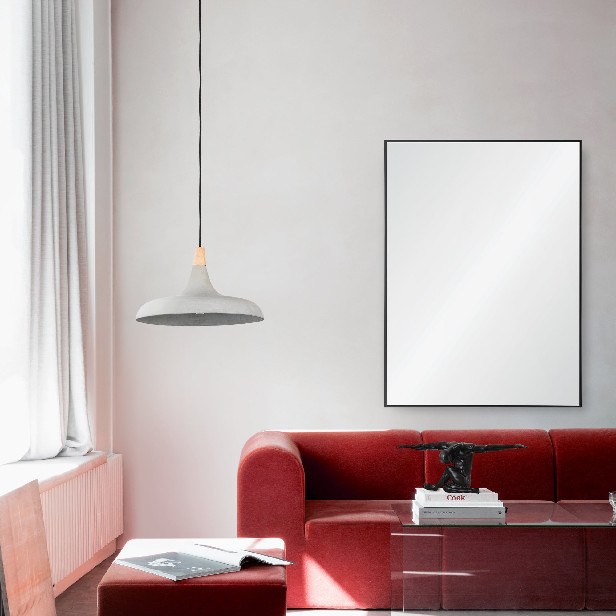 Renwil Raizel 40" Tall Rectangle Wall Mirror - Black