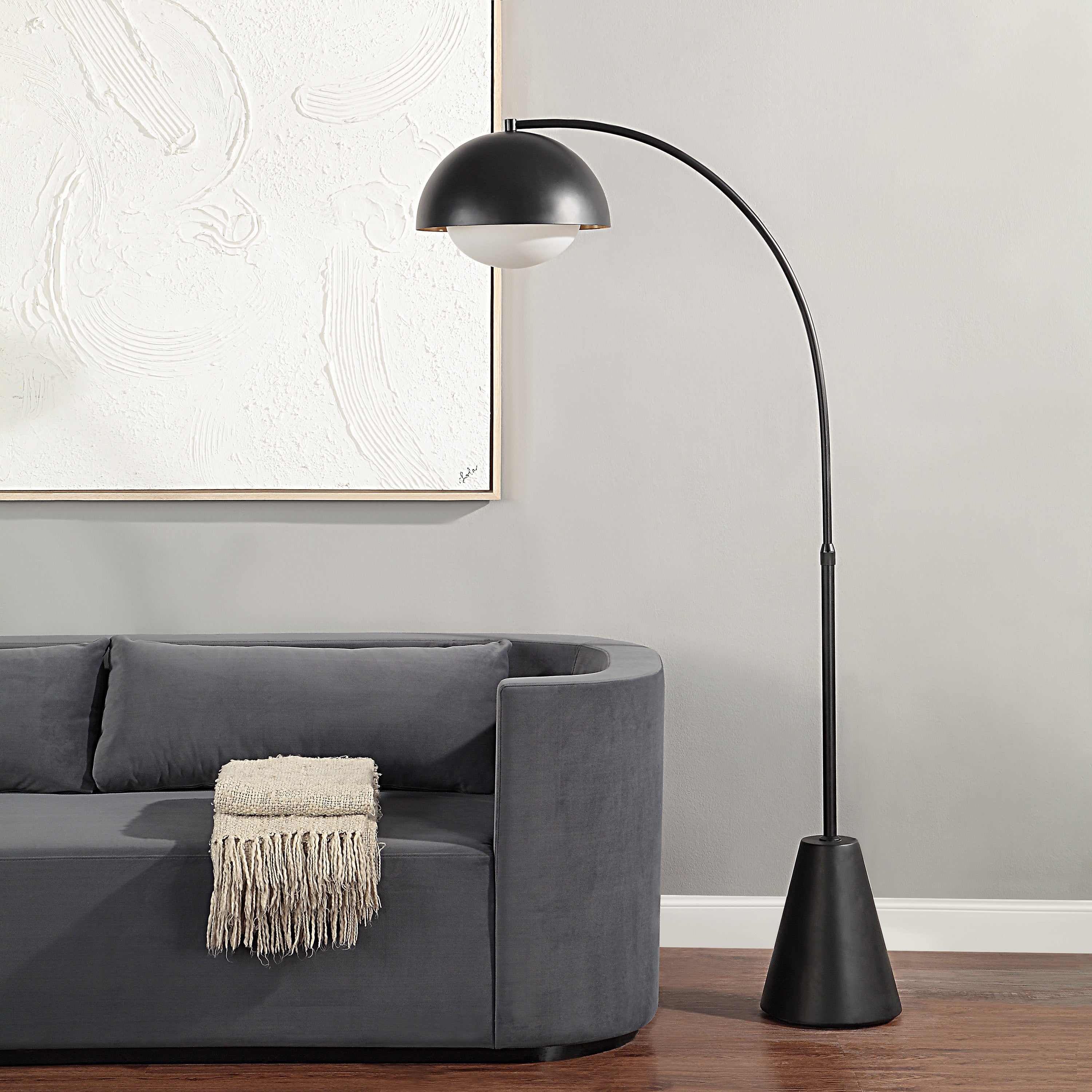 Renwil Cooke 65 - 75" Tall Matte Black Floor Lamp with Shade