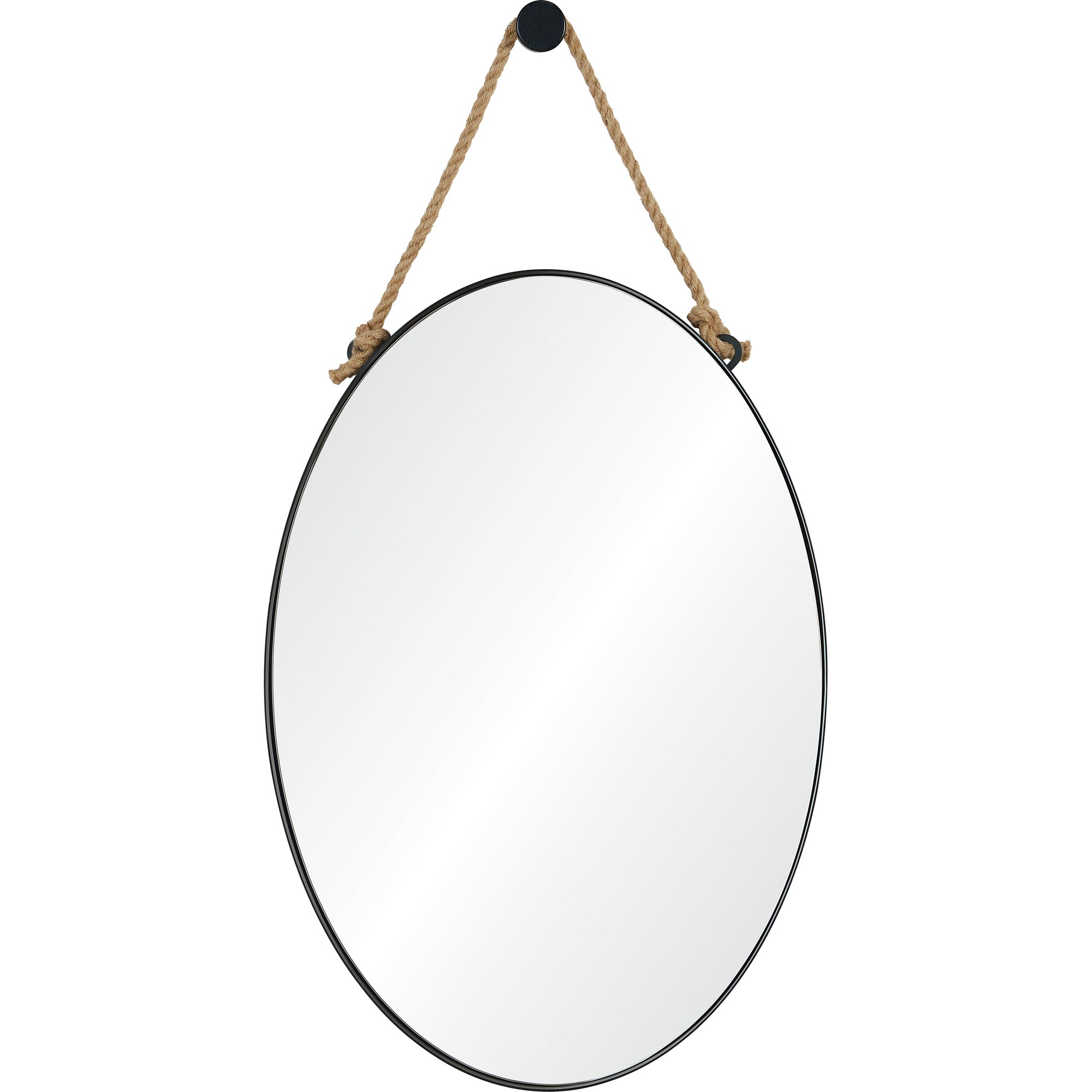 Renwil Parbuckle 42" Tall Oval Wall Mirror - Black