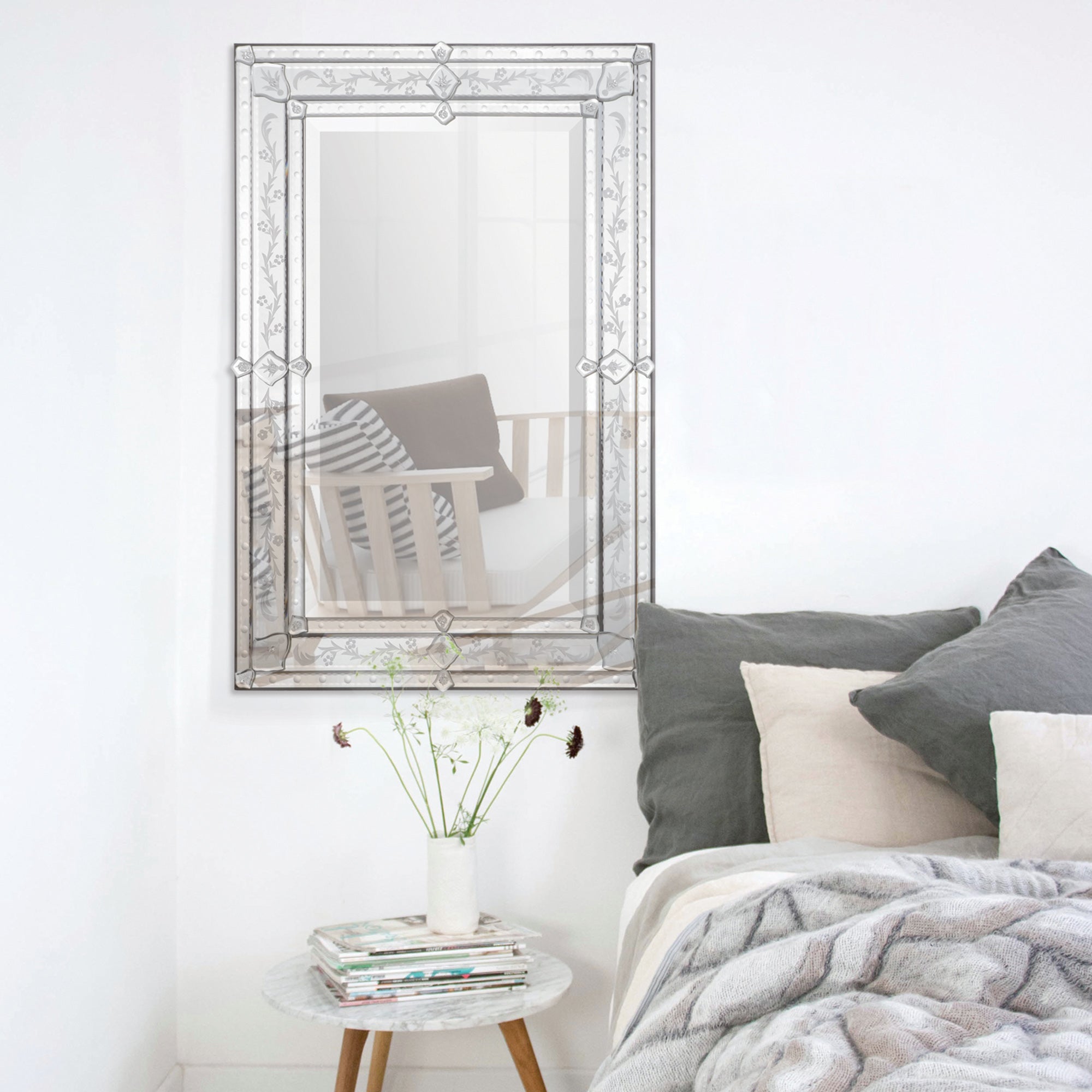 Renwil Vincenzo 36" Tall Rectangle Wall Mirror