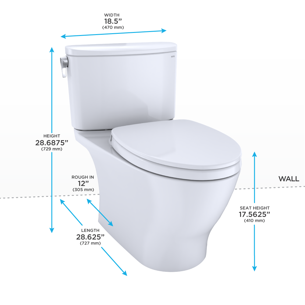 TOTO Nexus Two Piece Elongated 1.28 GPF Universal Height Toilet with Ss124 Softclose Seat - Washlet+ Ready