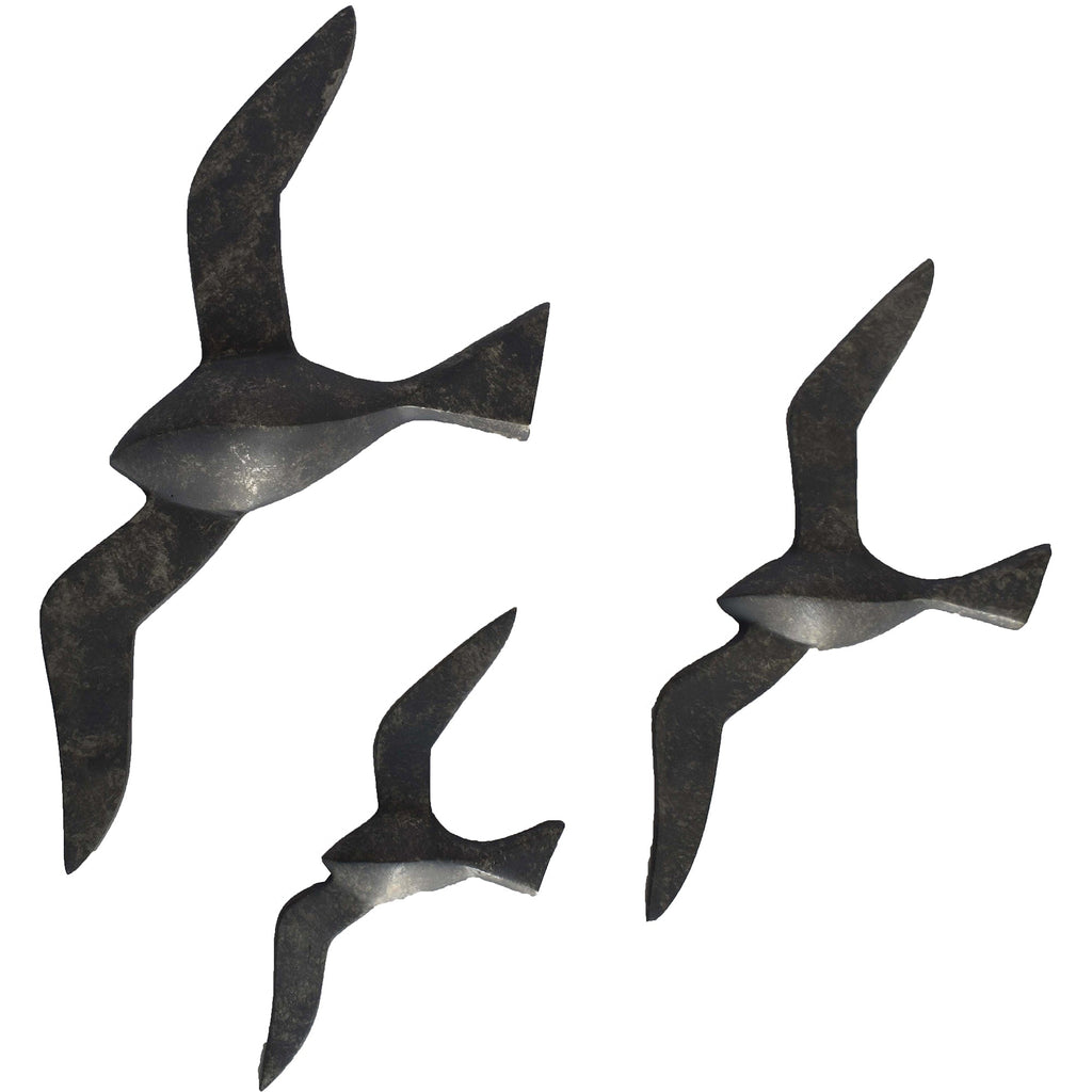 Renwil Skyward 3 Piece Wide Wall Art - Charcoal