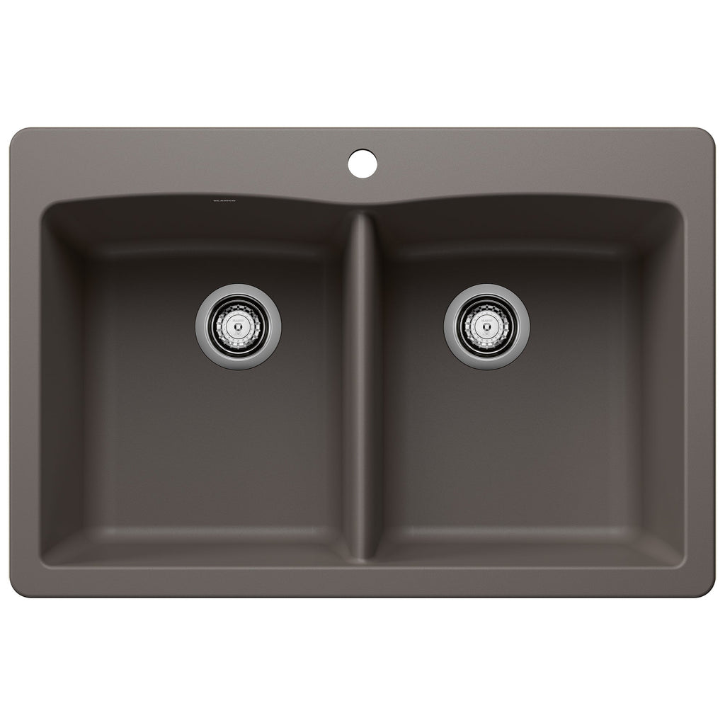 Blanco Diamond Silgranit 33" 50/50 Double Bowl Dual Mount Kitchen Sink