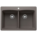 Blanco Diamond Silgranit 33" 50/50 Double Bowl Dual Mount Kitchen Sink