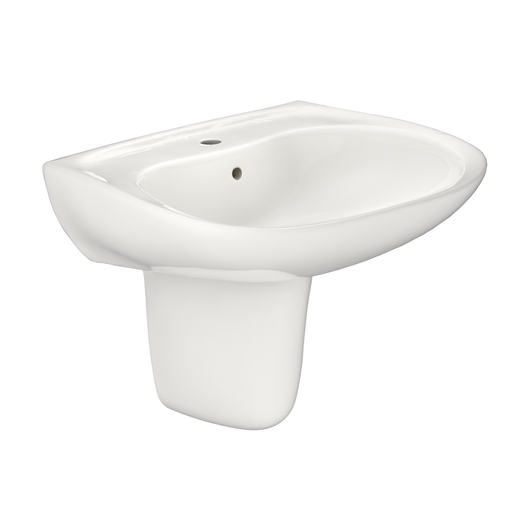 TOTO Prominence Oval Wall Mount Bathroom Sink and Shroud For Single Hole Faucets