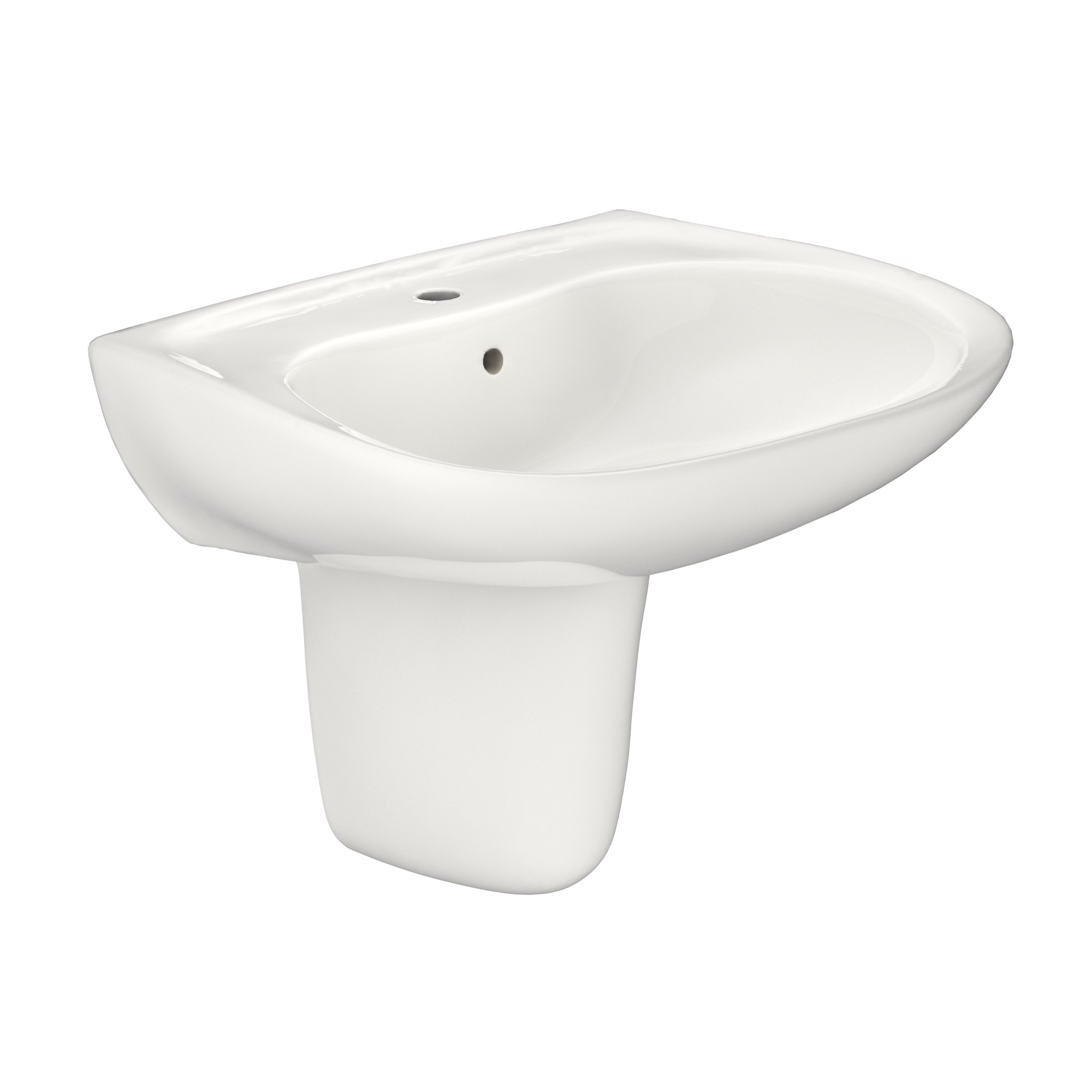 TOTO Prominence Oval Wall Mount Bathroom Sink and Shroud For Single Hole Faucets