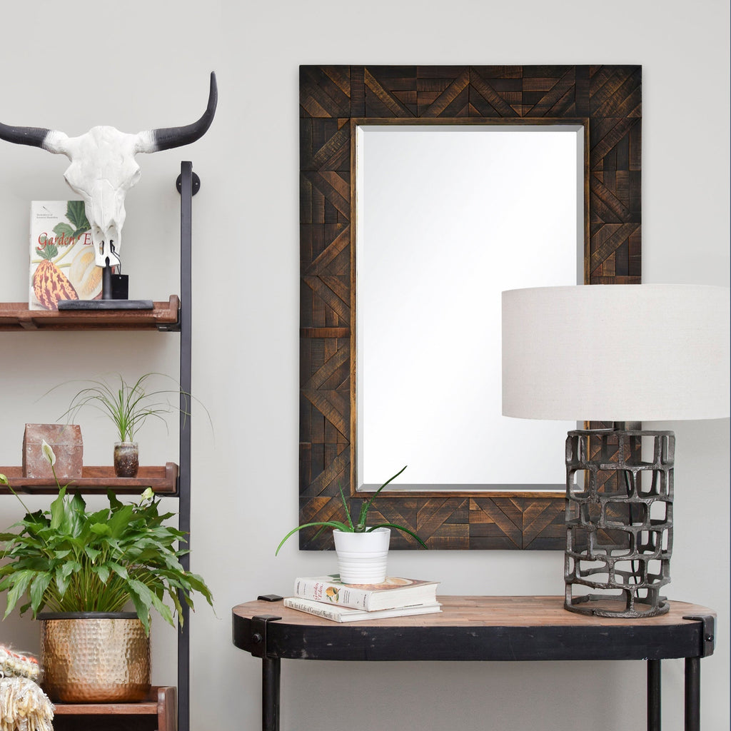 Renwil Madden 42" Tall Rectangle Wall Mirror - Brown