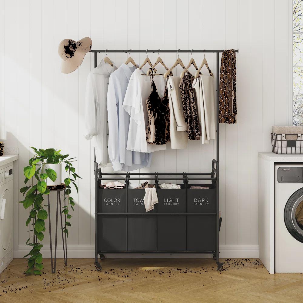 Metal Laundry Cart with Wheels