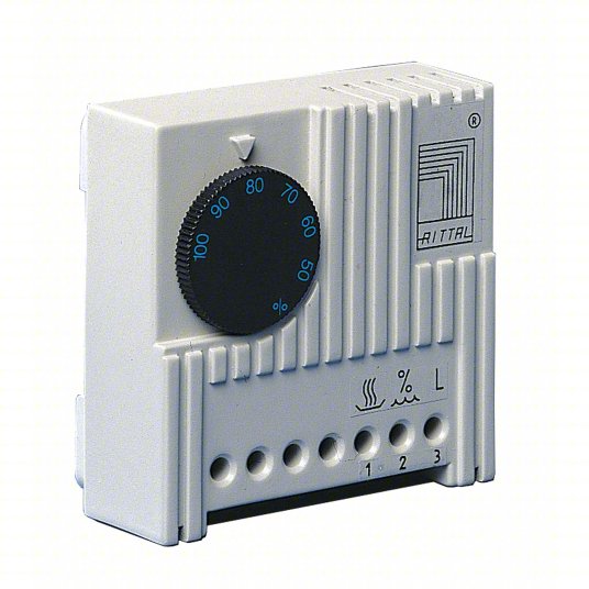 RITTAL Hygrostat: 24-230 V AC, Closes on Rise/Opens on Fall, SPST