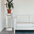 Mirrored Pedestal Table - 13 x 13 x 28