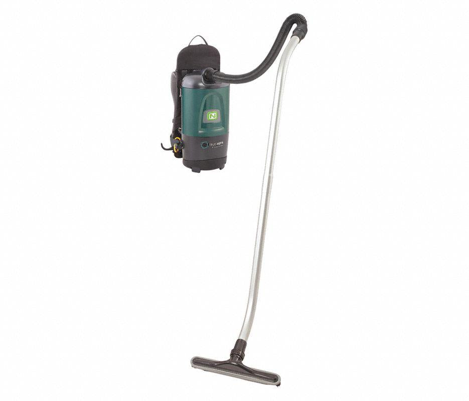 Cordless, Backpack Vacuum, 70 cfm, HEPA Vacuum Filtration Type, 19 lb. Weight, 1-1/2 gal.