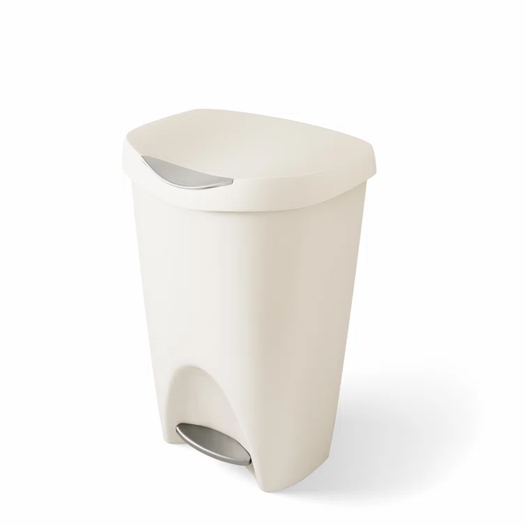 Rayle Plastic 13 Gallon Step On Trash Can