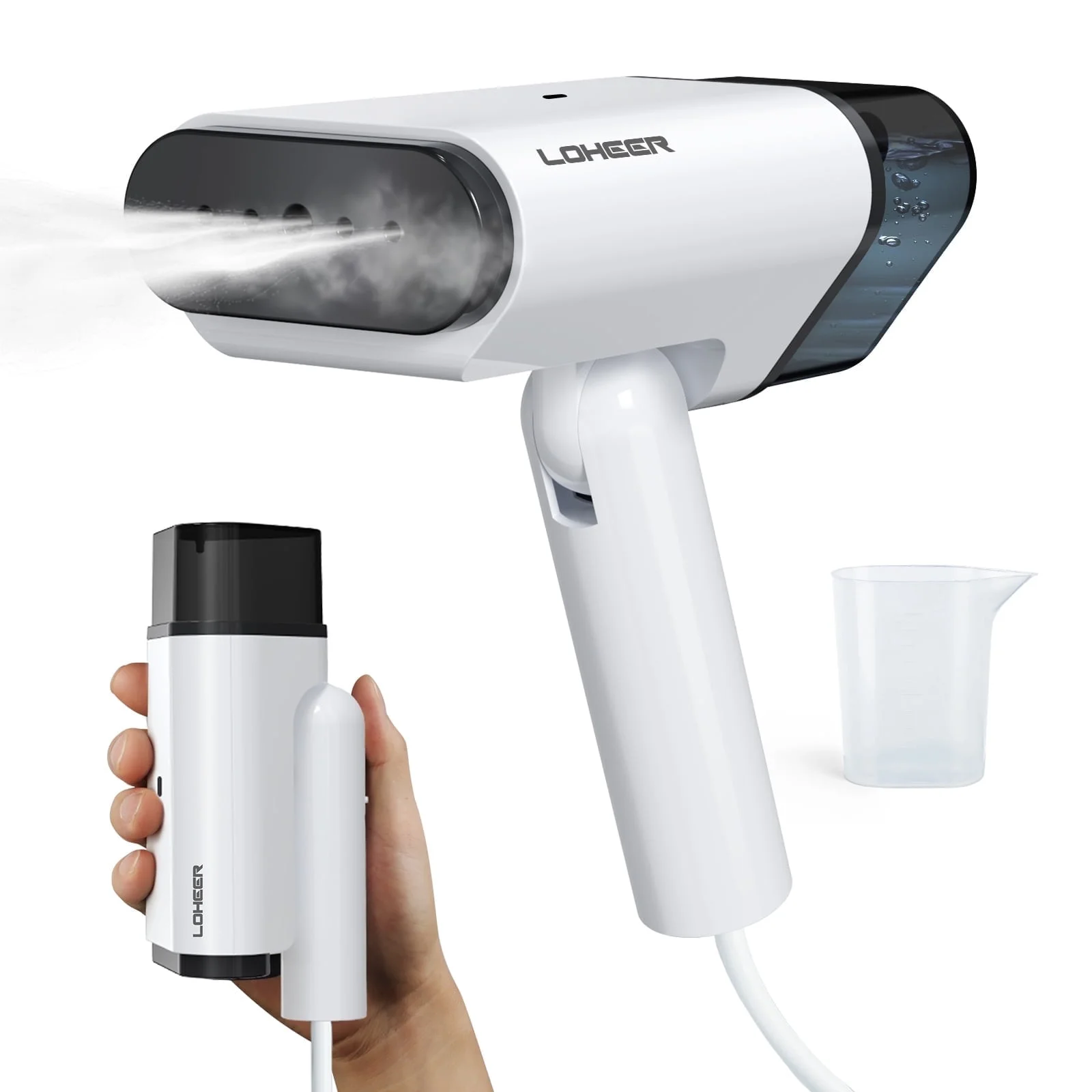 LOHEER Travel Steamer for Clothes 1000W , Foldable Handheld Garment Steamer Fabric Wrinkle Remover