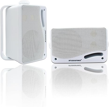 STUDIOFINIX Passive Outdoor Speakers Wired Waterproof -3.5 Inch 3 Way 200W Surface Marine & Wall Mount Speakers