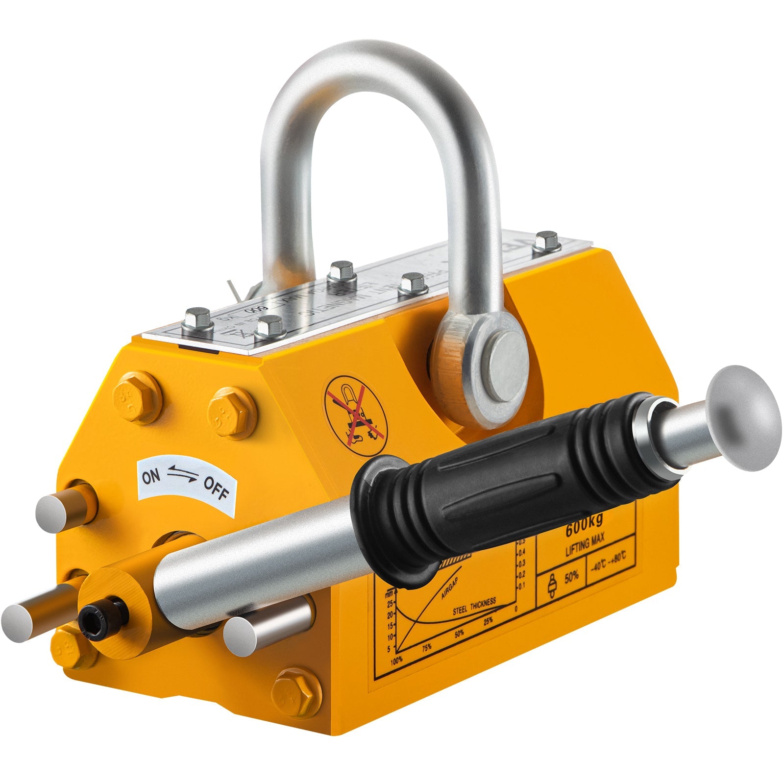 Magnetic Lifter 1320LBS Capacity, 600KG Steel Lifting Magnet