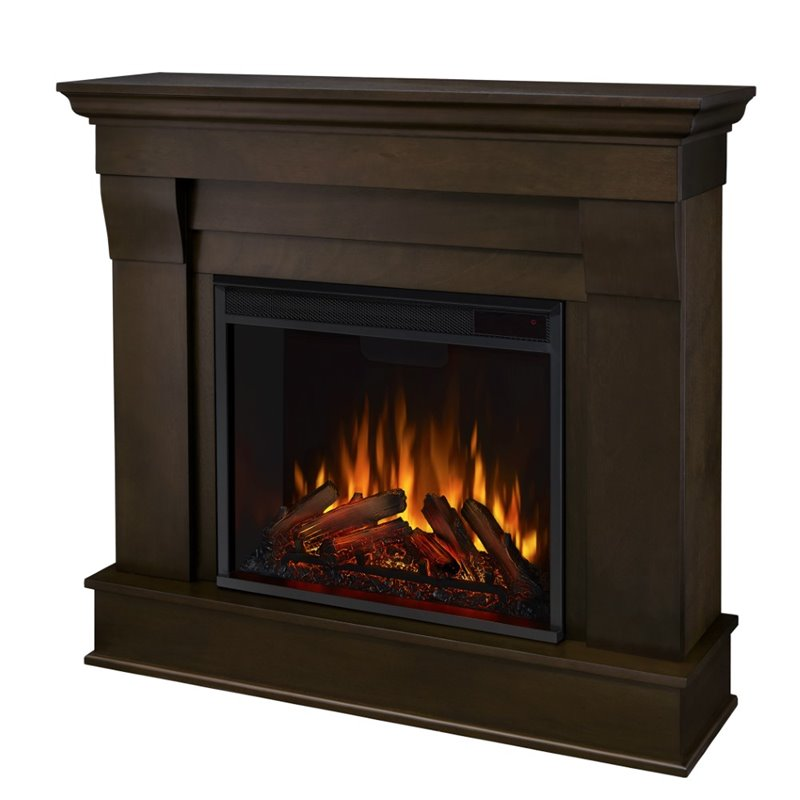 Real Flame Chateau Electric Fireplace in Dark Walnut