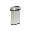 simplehuman® Slim Oval Open Top Can - 13 Gallon Brushed SS