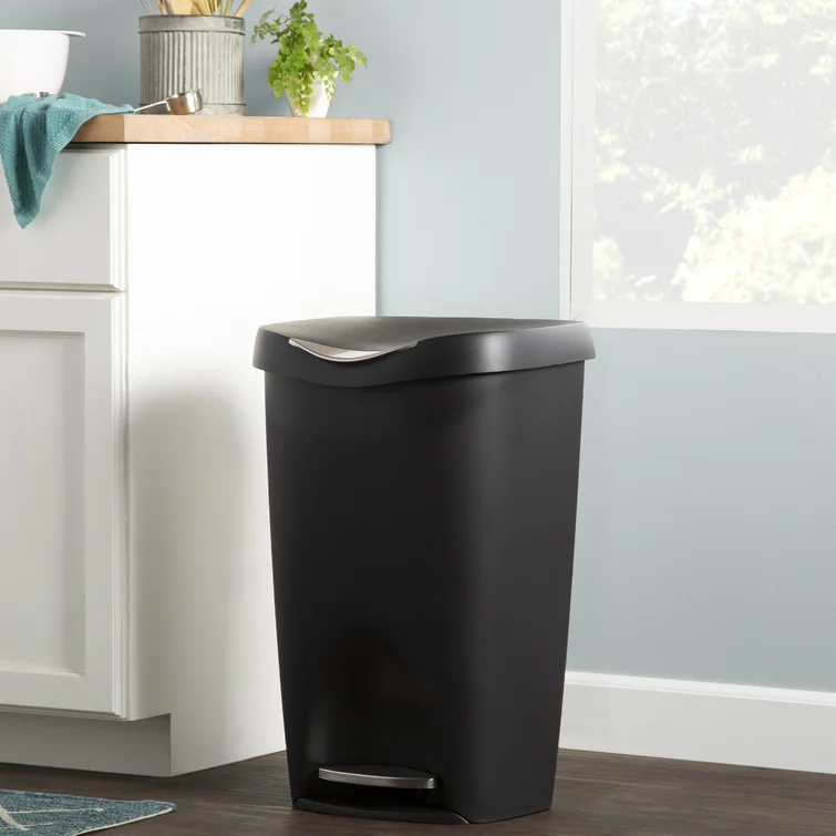 Rayle Plastic 13 Gallon Step On Trash Can