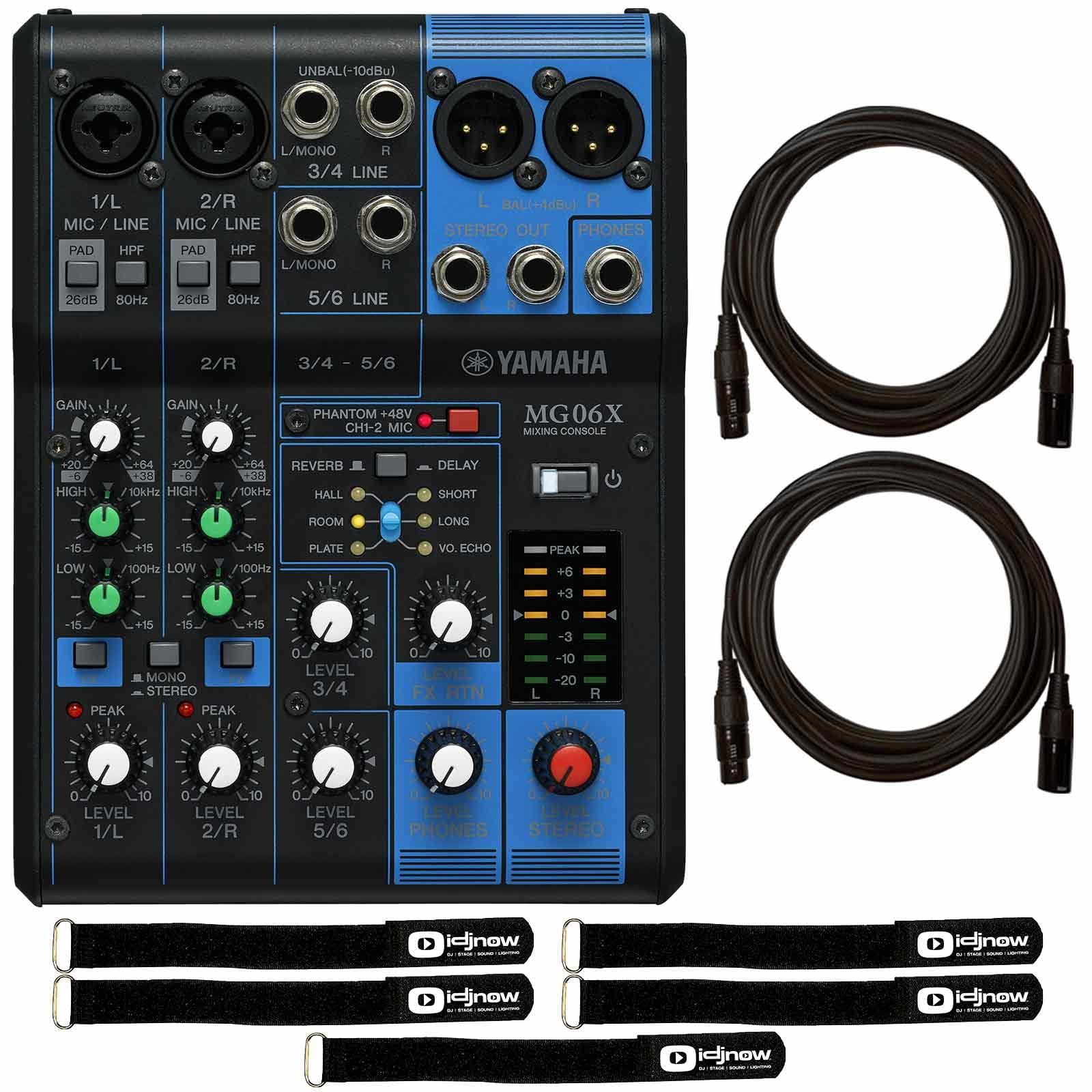 MG06X 6-Input Stereo Effects Mixer with 20' Connecting Cables