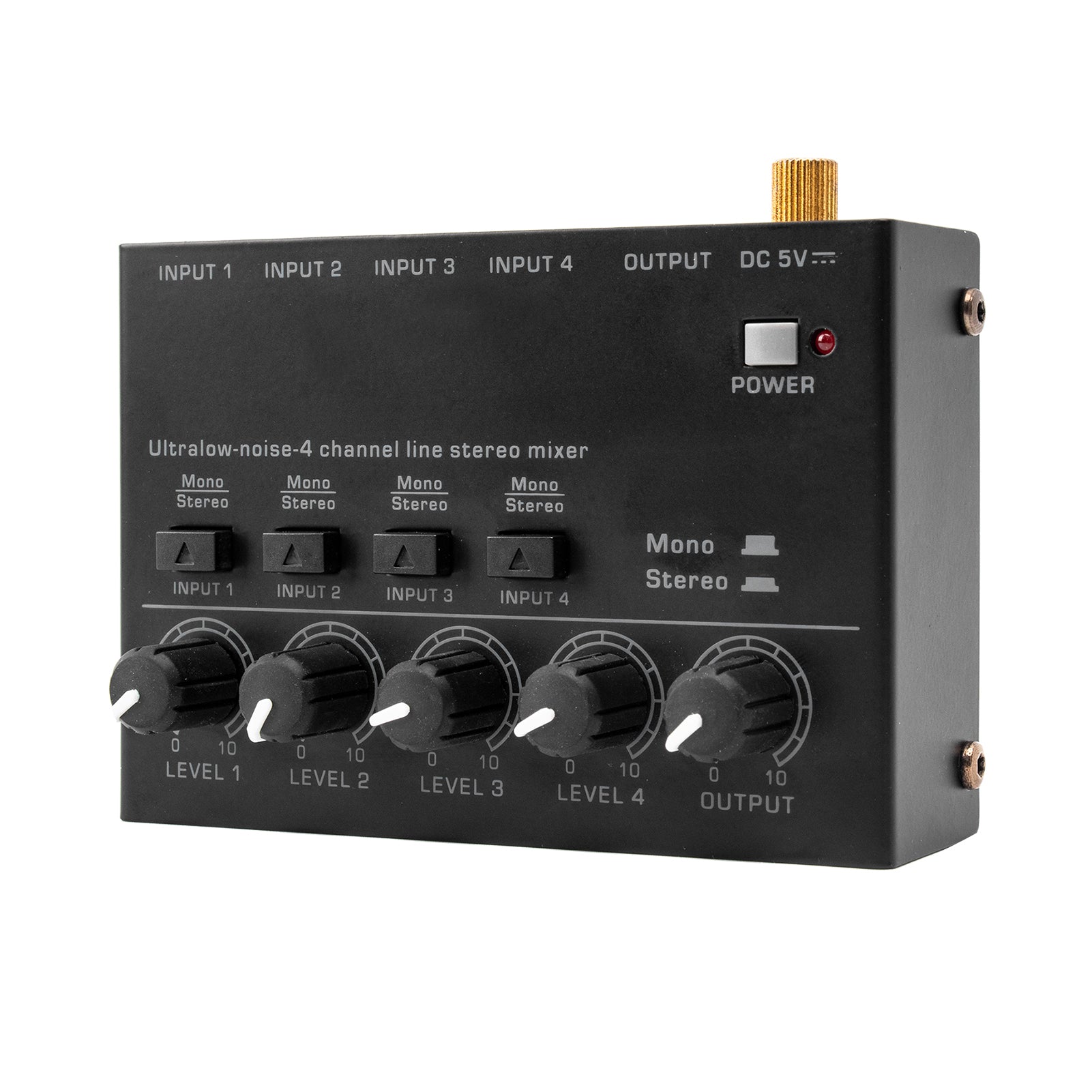 Ultra Low Noise 4 Channel Line Stereo Mixer 4 Input 1 Output