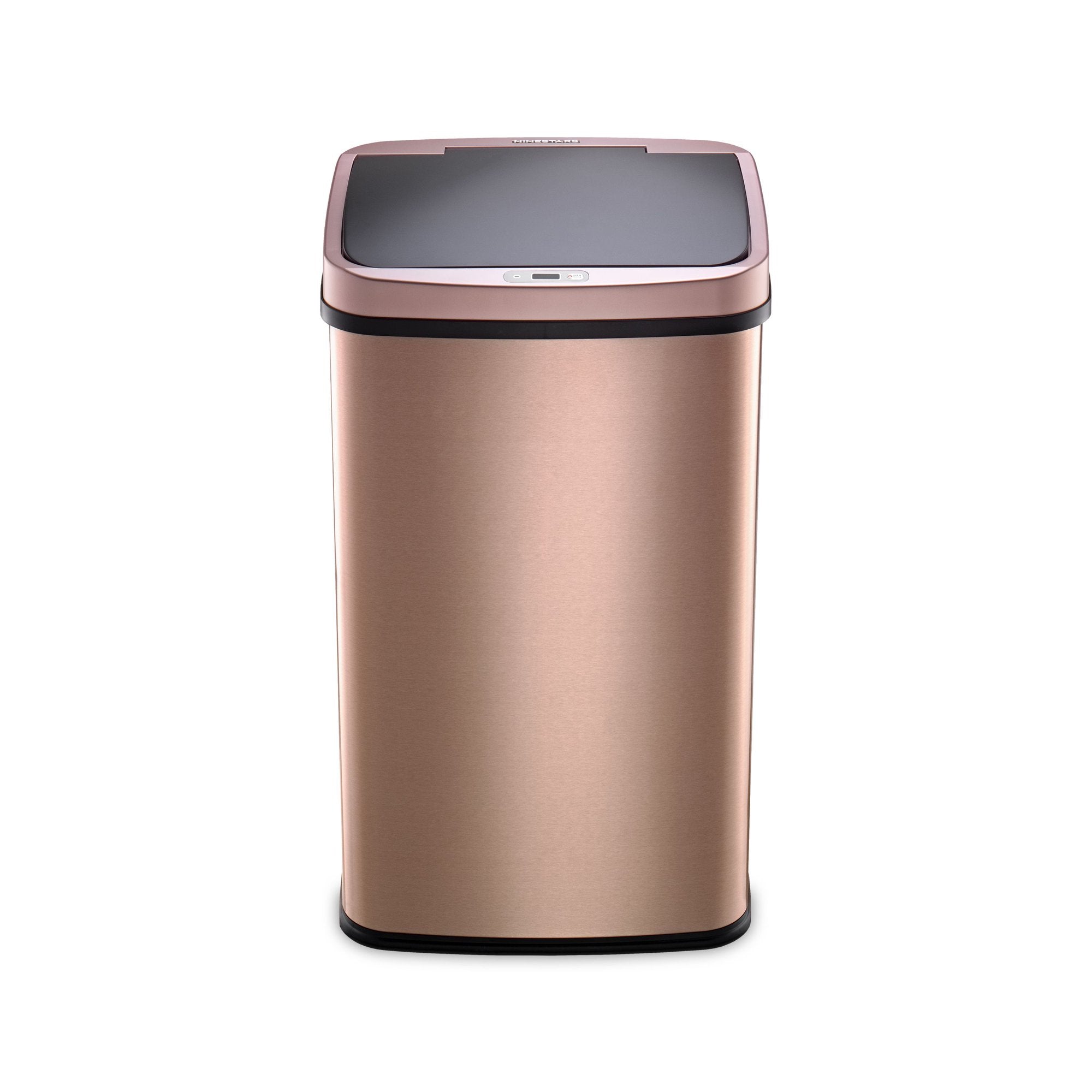 Nine Stars Motion Sensor Rectangular Kitchen Garbage Can, Gold Stainless Steel, 13.2 gal