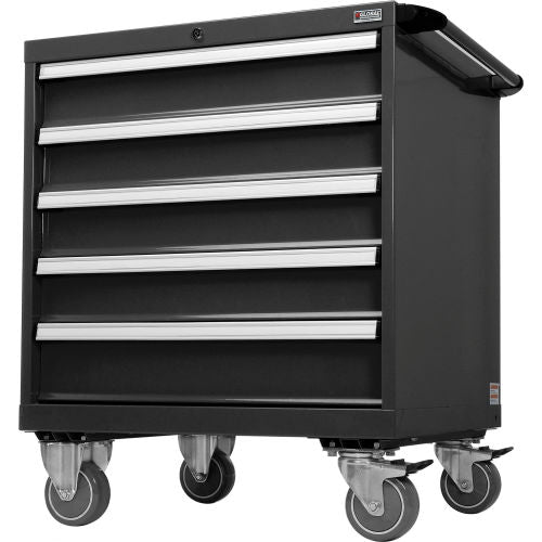 Handle And Wheel Kit For Modular Drawer Cabinet, Black, 30"W x 27"D