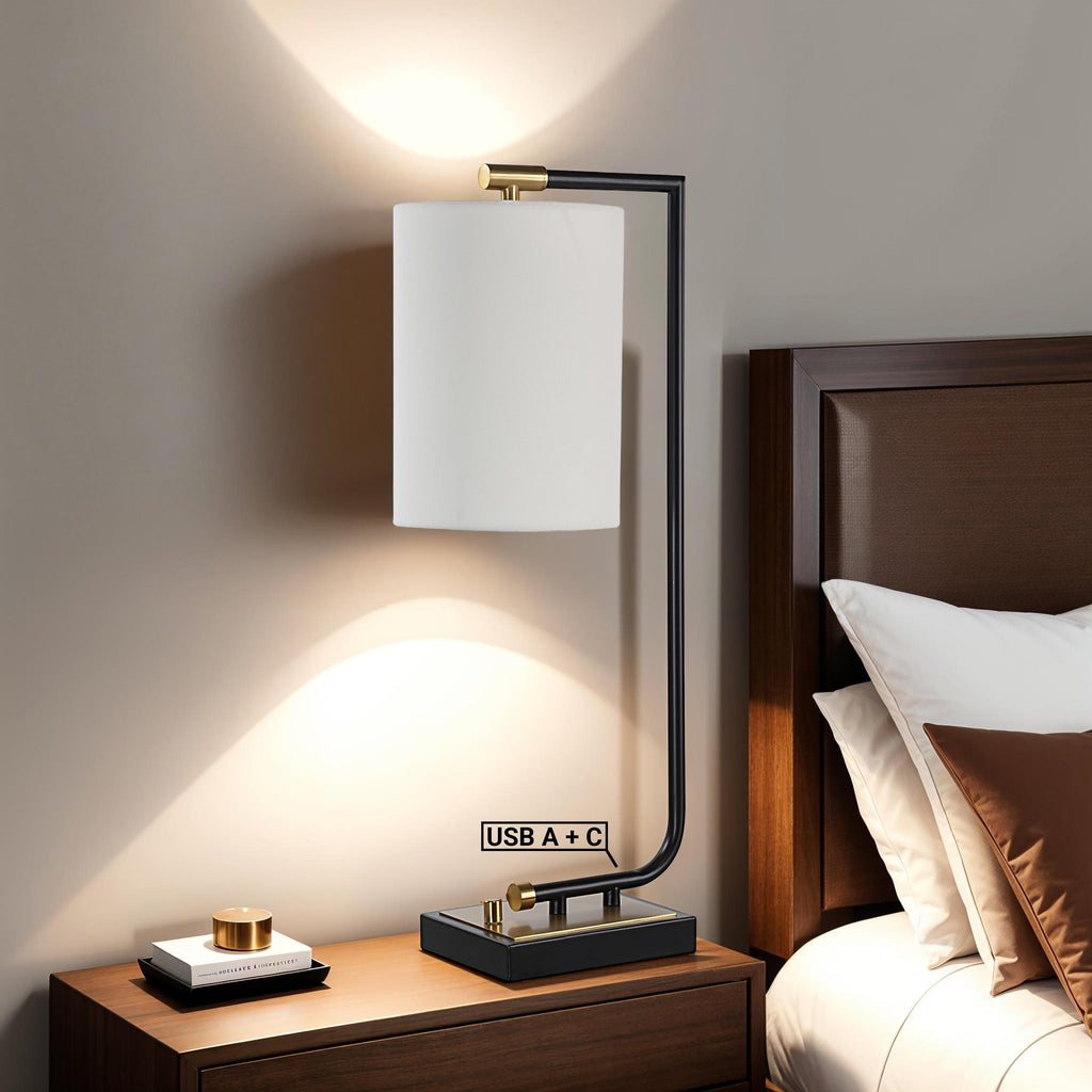 Everren Perlato 28" Height Table Lamp - Matte Black