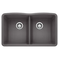 Blanco Diamond Silgranit 32" 50/50 Double Bowl Undermount Kitchen Sink