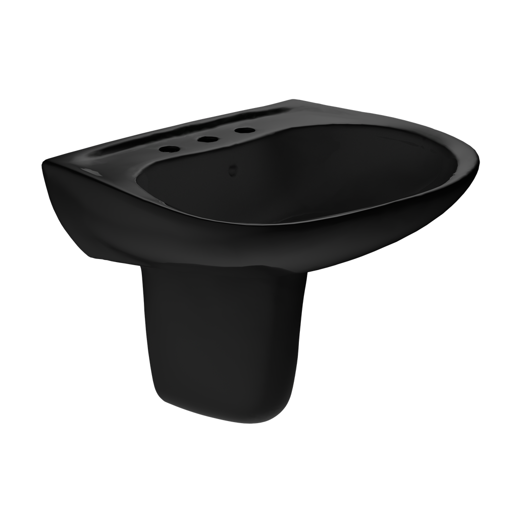 TOTO Prominence Oval Wall Mount Bathroom Sink and Shroud For 8" Center Faucets