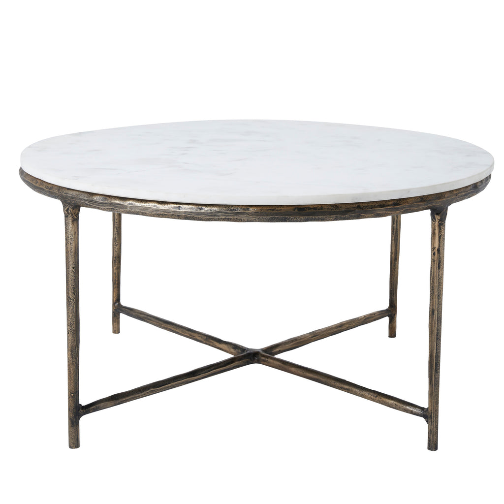 Renwil Pearse Indoor Cast Aluminum Coffee Table - Antique Brass