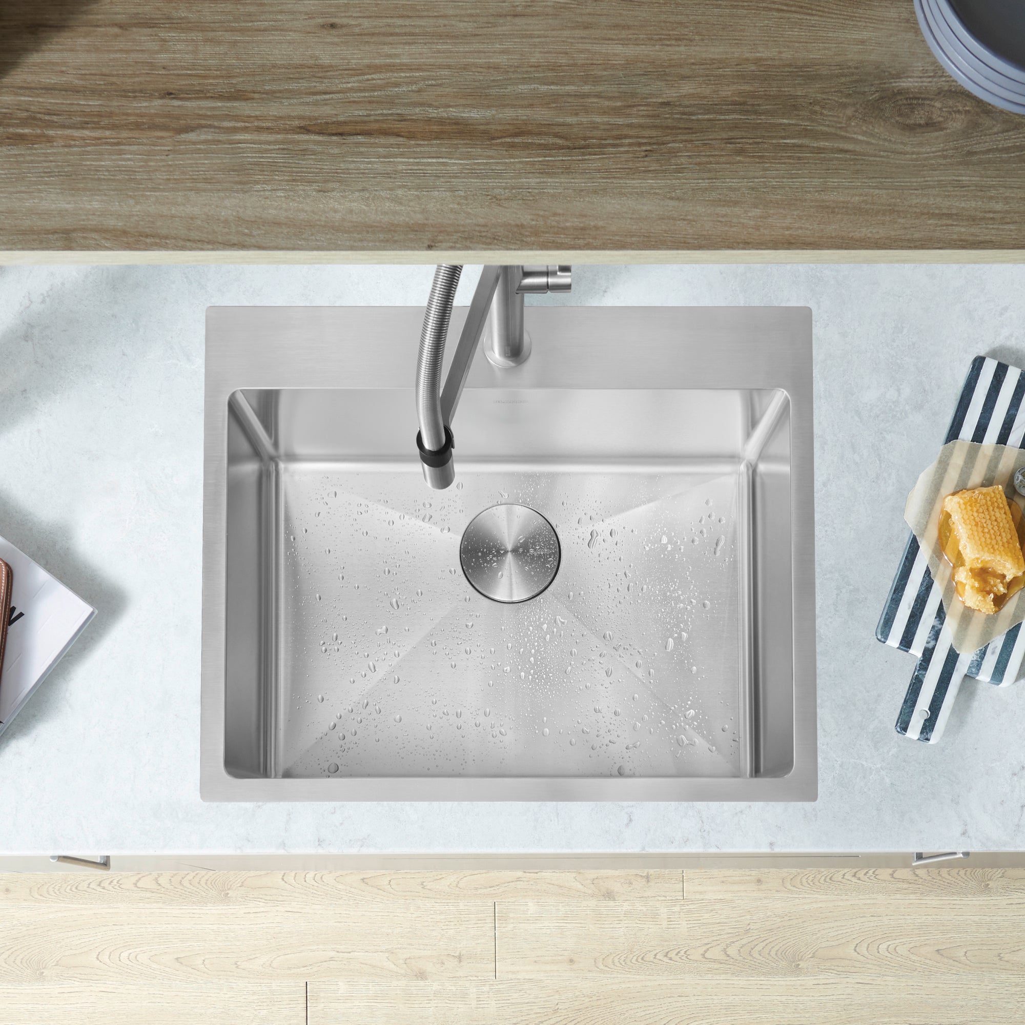 Blanco Quatrus R15 25" Single Bowl Dual Mount Stainless Steel Kitchen Sink