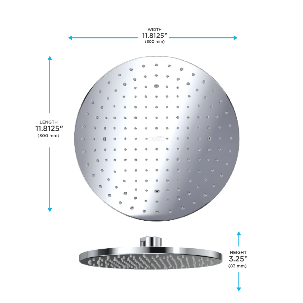 TOTO G Series 2.5 GPM Single Spray 12" Round Showerhead with Comfort Wave