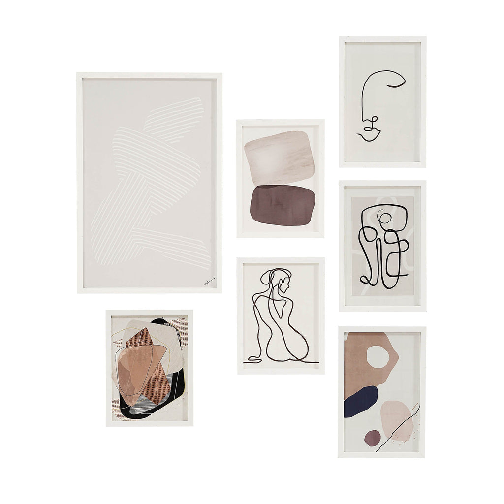 Renwil Priyanka 7 Piece Wide Wall Art - White