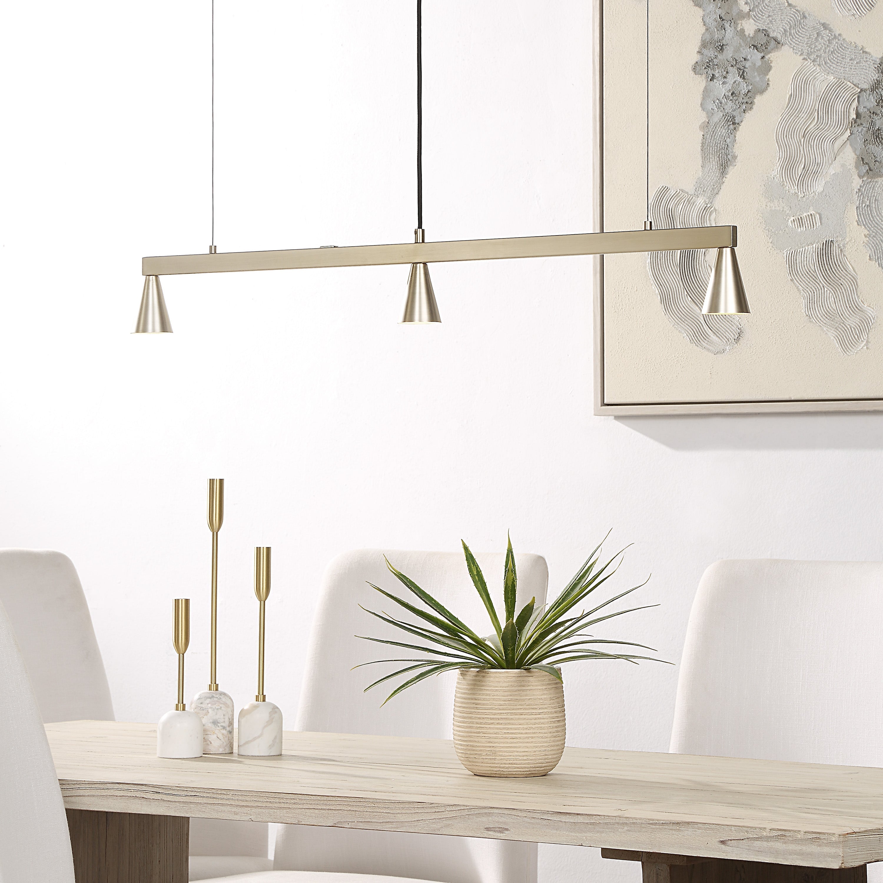 Renwil Linea 42" Wide 3-Light Chandelier - Champagne