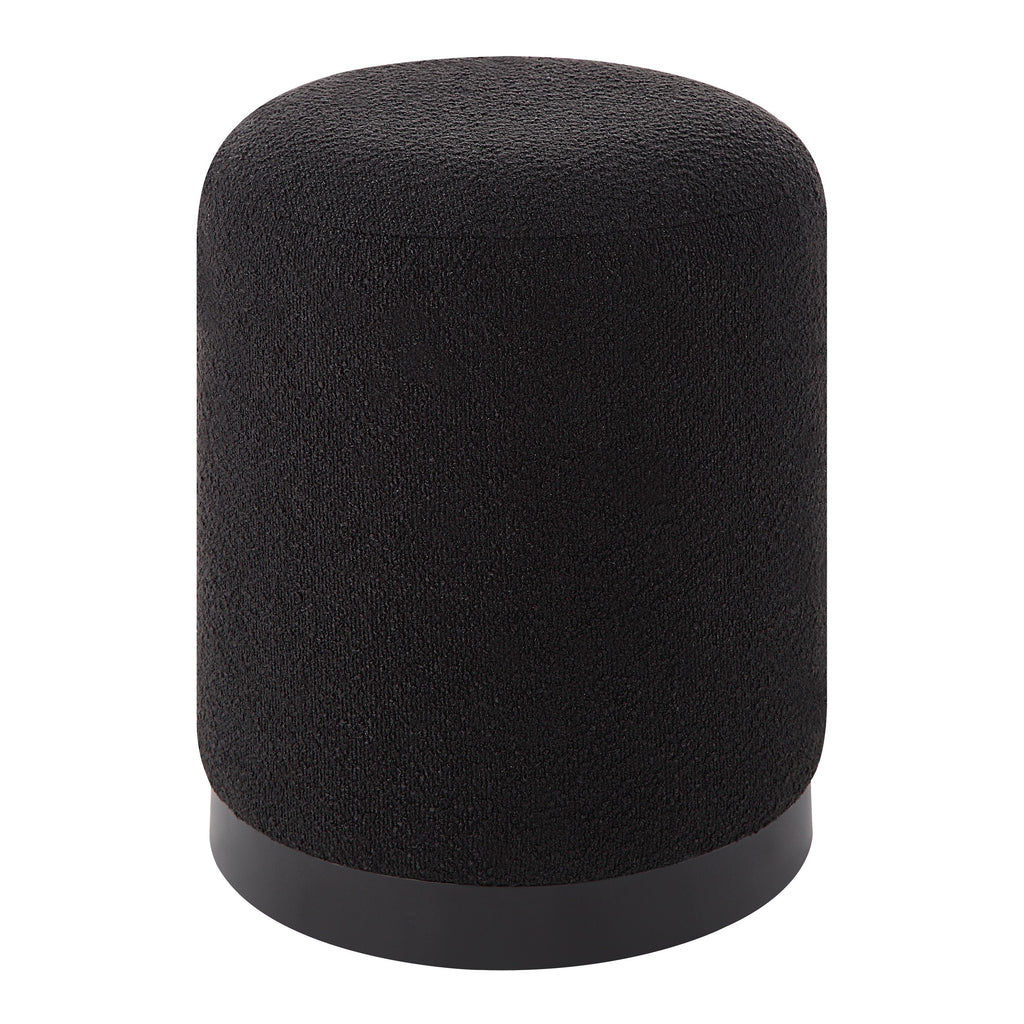 Renwil Castillo Indoor Boucle Ottoman - Black