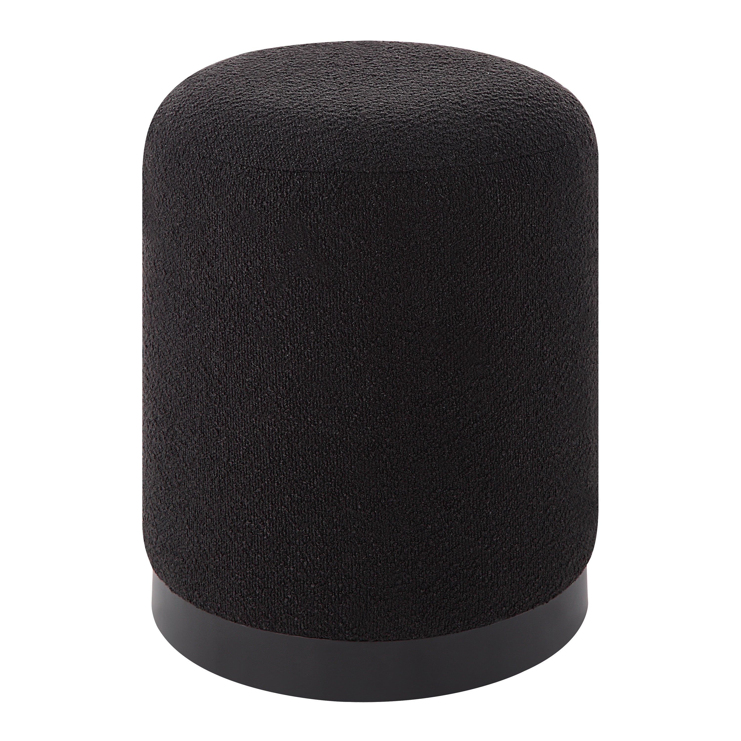 Renwil Castillo Indoor Boucle Ottoman - Black