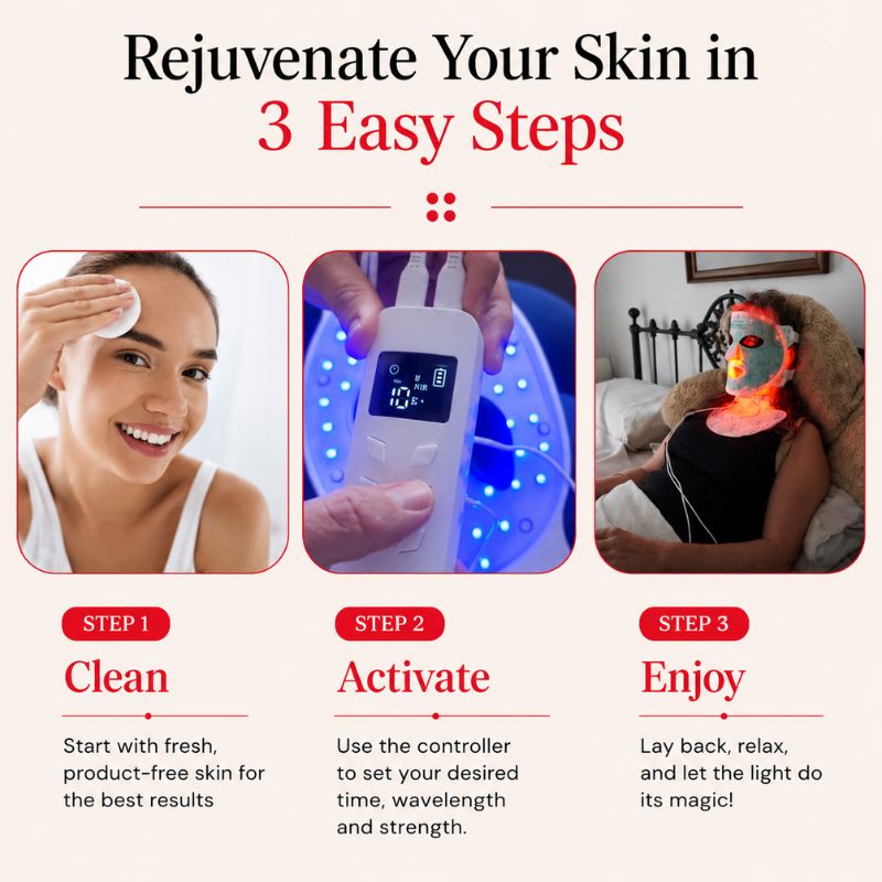 LED Light Therapy Mask With Near-Infrared