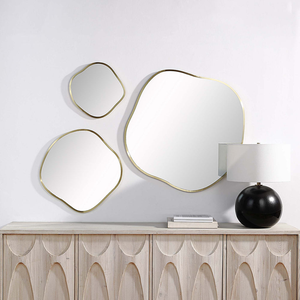 Renwil Nucleus 36/24/16" Tall Irregular Wall Mirror - Yellow
