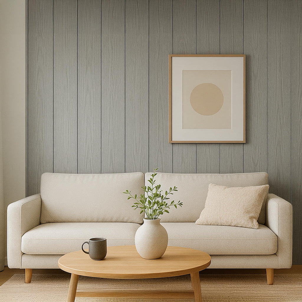 WPC Wood Effect Wall Panels – Flat Style Decorative Wall Cladding – Modern Wood-Texture Panels for Living Room & Bedroom