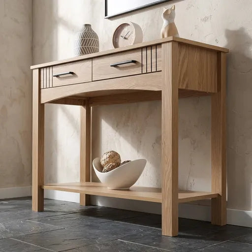 Tessa Natural Oak Effect Console Table