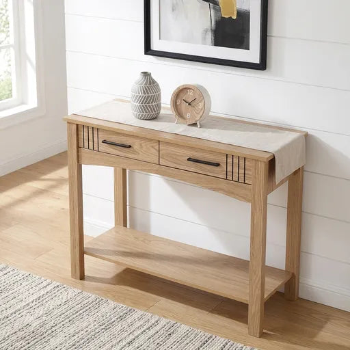 Tessa Natural Oak Effect Console Table