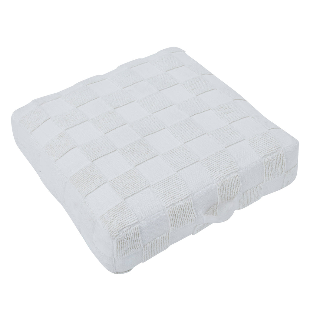 Renwil Persona Indoor 100% Cotton Floor Pouf - Ivory