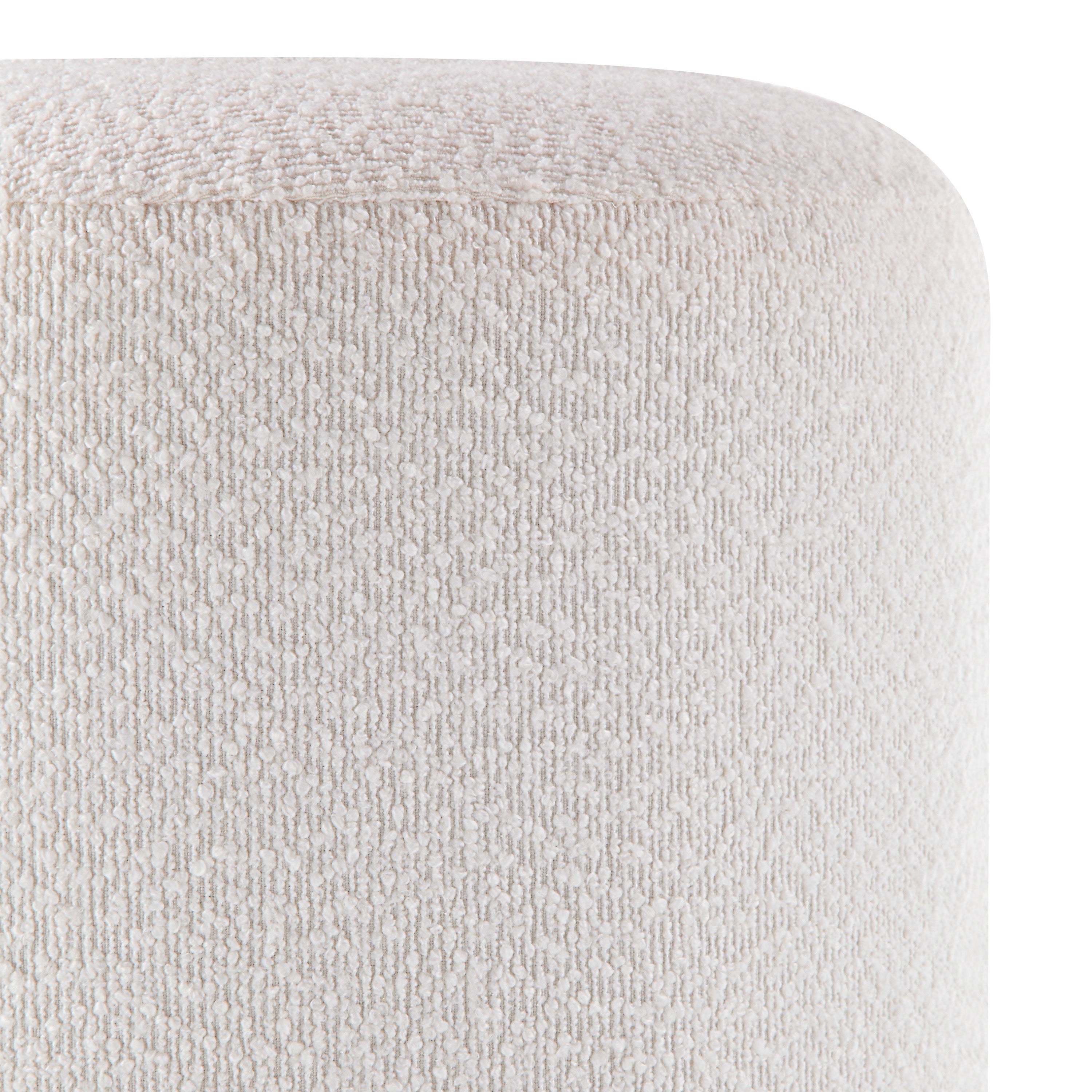Renwil Corbin Indoor Boucle Ottoman - Off-White