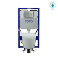 TOTO Washlet+ Rp Wall Hung D Shape Toilet with Rw Bidet Seat and Duofit In Wall 1.28 and 0.9 GPF Auto Dual Flush Tank System