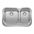 Blanco Essential 27" 70/30 Double Bowl Undermount Stainless Steel Kitchen Sink
